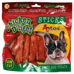 Antos Chicken D' Light Sticks Läckra kycklingbröstpinnar 400g